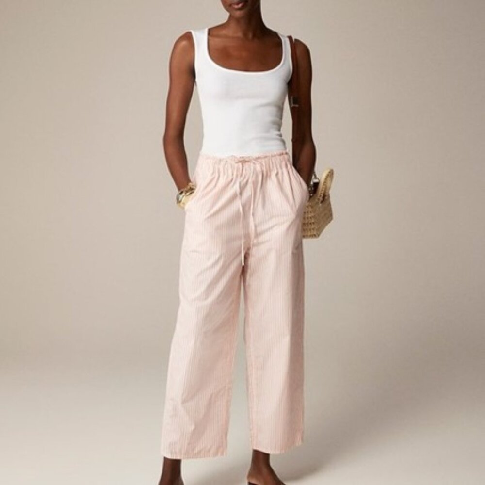J. Crew Drawstring pant in striped lightweight twill CA420